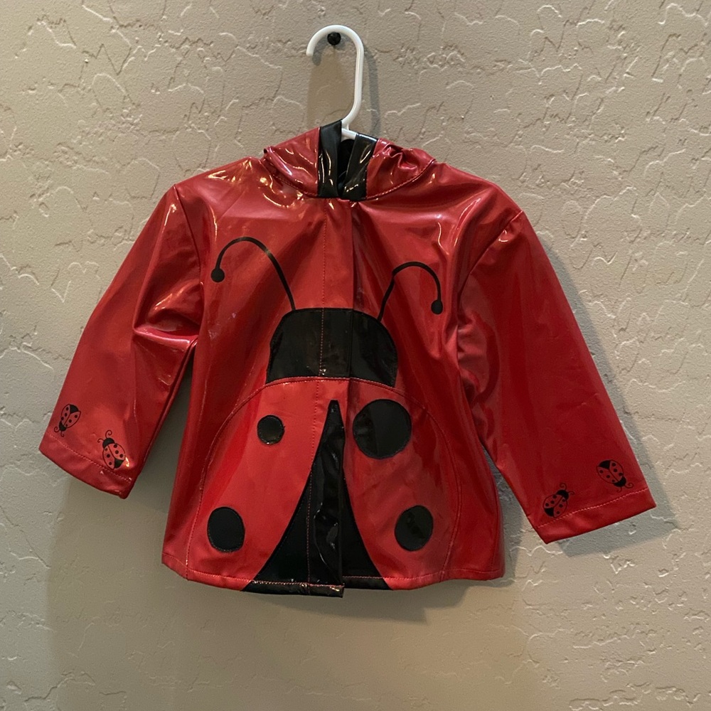 Toddler Girls Youth Raincoat size 18 month Ladybug design Hooded